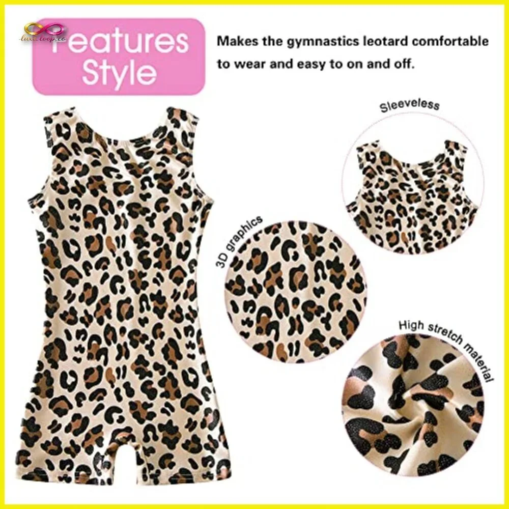 Sparkle Leotard Unitard Girls Gymnastics Dance Athletic‎ Wear Stretchy T-Back